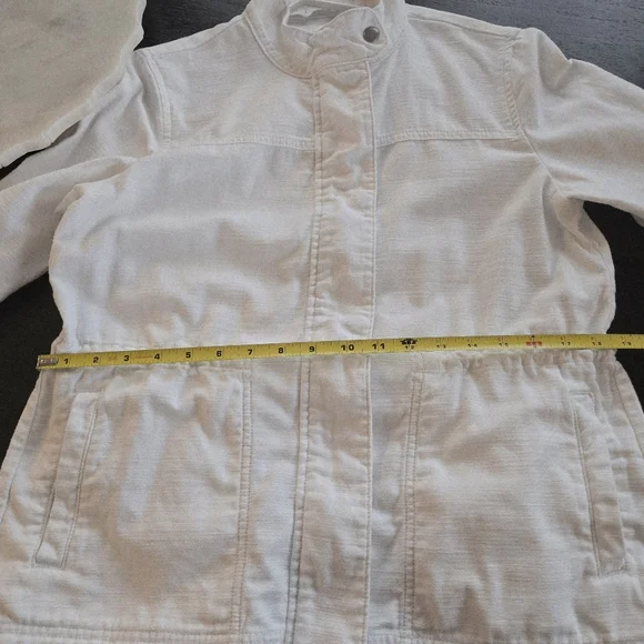 J.Crew white Utility jacket Cinch Drawstring PM Coastal Preppy Spring Summer EUC - Picture 5 of 15